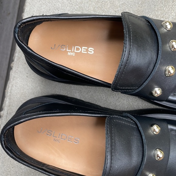 Vicky Black Leather Platform sz 10 - Picture 6 of 15